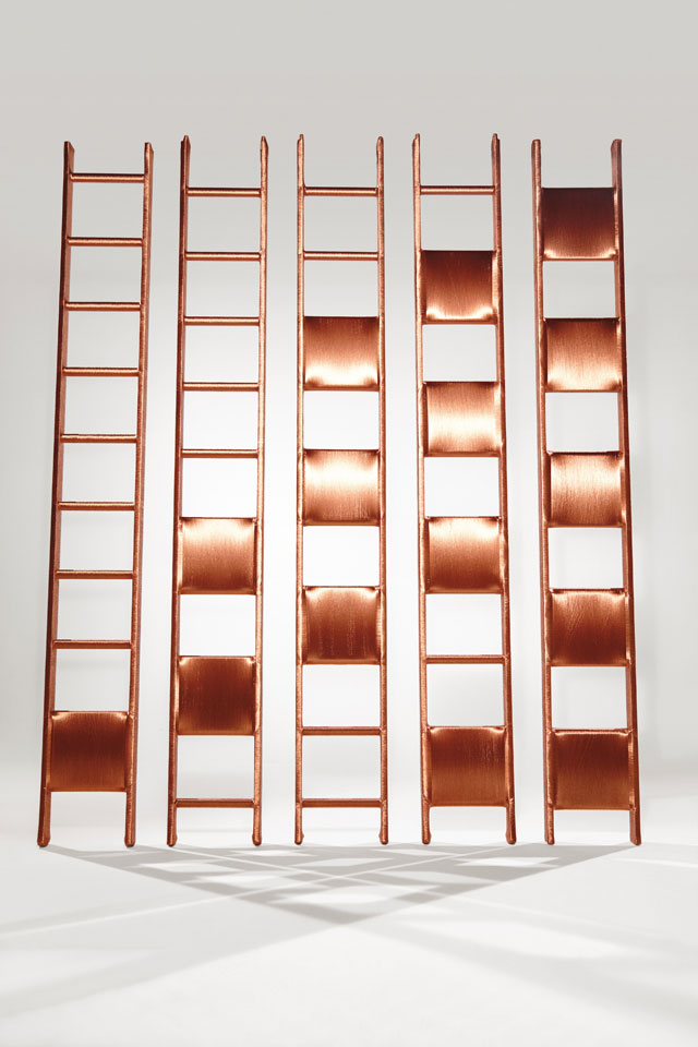 Alice Anderson. Ladders, 2014. Copper wire, 300 x 30 cm. Photograph © Matt Holyoke.