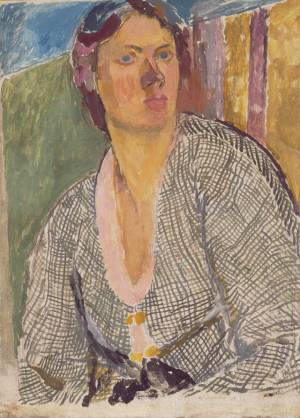 Vanessa Bell. Self–Portrait, c1915. Oil on canvas laid on panel, 63.8 x 45.9 cm. Yale Center for British Art, Paul Mellon Fund. © The Estate of Vanessa Bell, courtesy of Henrietta Garnett.