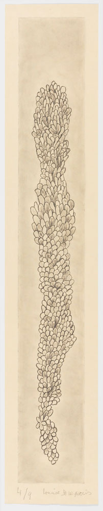 Louise Bourgeois. Swaying, 2006. Etching and graphite on paper, 151.1 x 28.6 cm (59 1/2 x 11 1/4 in). © The Easton Foundation/VAGA, New York/DACS, London 2016. Courtesy Hauser & Wirth.