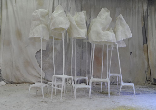 Nacho Carbonell. The Hive, 2014. Metal structure, metal mesh, few spray layers of textile hardener, paper, pigments. Photograph: Tathiana Uzlova.