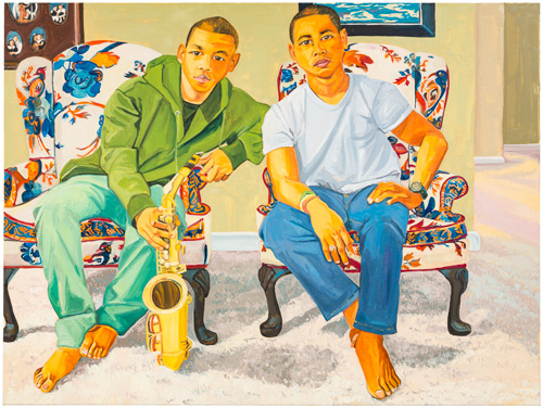 Jordan Casteel. Crockett Brothers, 2015. Oil on canvas, 54 x 72 in.
