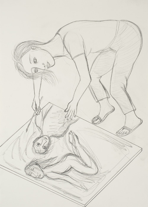 Eileen Cooper. Narrative, 2011. Pencil on paper, 70.5 x 50 cm.