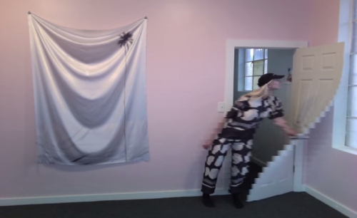 Petra Cortright. Still from Dot Warp With Door (for Stella McCartney), 2014. Webcam video, 2 minutes.