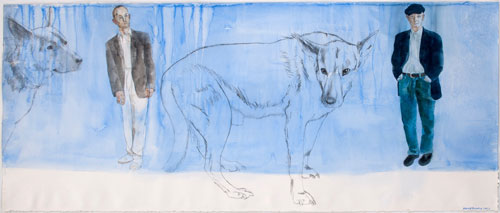David Remfry. The blue of the past, 2007. Watercolour and graphite on paper, 81 x 193 cm. © David Remfry.