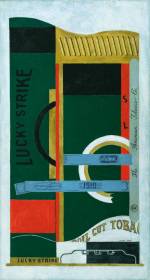 Stuart Davis. Lucky Strike, 1921. Oil on canvas, 33 1/4 x 18 in (84.5 x 45.7 cm). The Museum of Modern Art, New York; gift of the American Tobacco Company, Inc., 1951. © Estate of Stuart Davis / Licensed by VAGA, New York, NY.