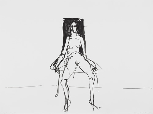 Tracey Emin. Lonely Chair drawing II, 2012. Gouache on paper, 101.5 × 137 cm. Courtesy the artist and Lehmann Maupin, New York and Hong Kong. © Bildrecht, Vienna 2015.