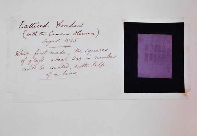 William Henry Fox Talbot. The Latticed Window (with the Camera Obscura), August 1835. © National Media Museum, Bradford / Science & Society Picture Library.
