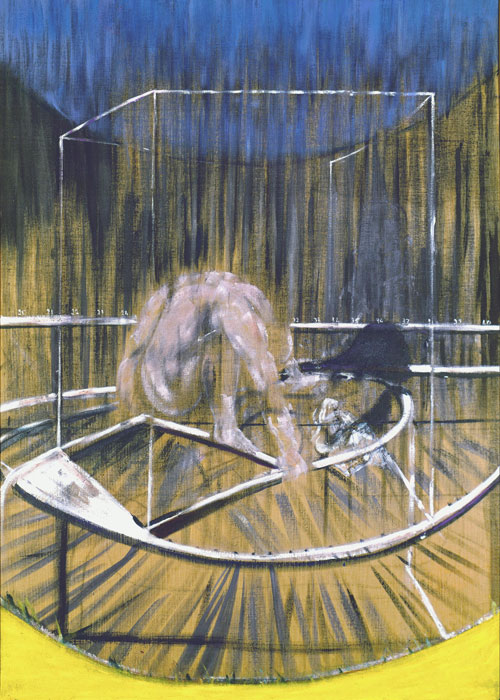 Francis Bacon. Study for crouching nude, 1952. Oil and sand on canvas, 198 x 137.2 cm. Detroit Institute of Arts, Detroit. Gift of Dr Wilhelm R Valentiner. © The Estate of Francis Bacon. DACS/Licensed by Viscopy. Photograph: Bridgeman Art Library.