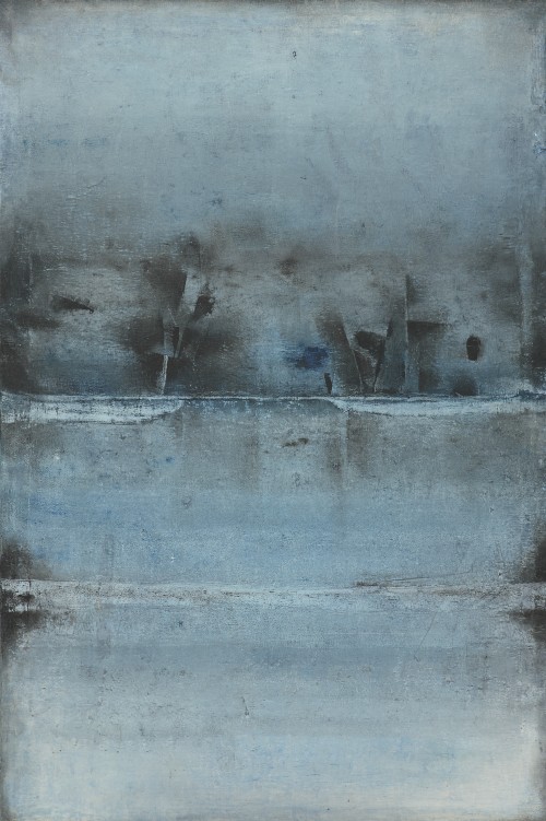 VS Gaitonde. Untitled, 1969. Oil on canvas, 59 7/8 x 39 7/8 in (152.1 x 101.3 cm). Private collection. © Solomon R. Guggenheim Foundation, New York. Photograph: Lee Ewing.