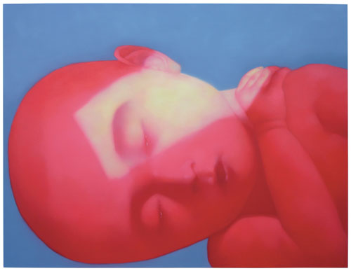 Zhang Xiaogang. Red child, 2005. Oil on canvas, 200 x 250 cm. M+ Sigg Collection.