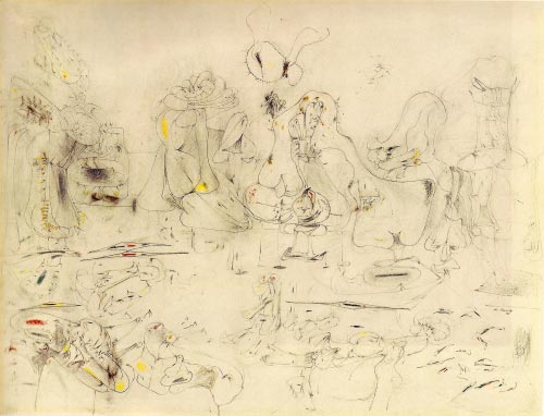 Arshile Gorky. <em>Study for Summation, </em>1946. Pencil and crayon on paper, 46.7 x 61 cm. The Museum of Modern Art, New York. © 2007 Estate of Arshile Gorky/Artists Rights Society (ARS), New York.