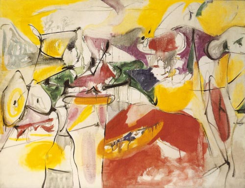 Arshile Gorky. <em>Cornfield of Health</em>, 1944. Oil on canvas, 86.5 x 111.5 cm. Private collection.