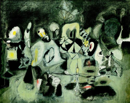 Arshile Gorky. <em>Diary of a Seducer, </em>1945. Oil on canvas, 126.7 x 157.5 cm. The Museum of Modern Art, New York.© 2007 Estate of Arshile Gorky/Artists Rights Society (ARS), New York.
