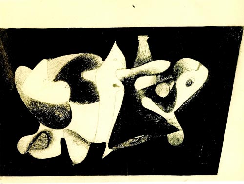 Arshile Gorky. <em>Nighttime, Enigma and Nostalgia</em>, c. 1931-1932. Chinese ink on paper, 55.3 x 74.4 cm. Whitney Museum of American Art, New York. © Estate of Arshile Gorky/Artists Rights Society (ARS), New York.