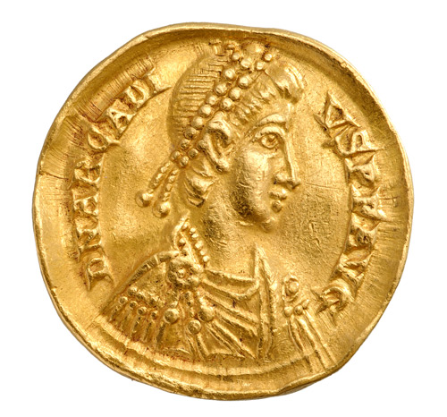 Unknown Artist. Hyperpyron of John V Palaiologos, 1341-1391. Gold, diameter: 2.5 cm (1 in.). Numismatic Museum, Athens