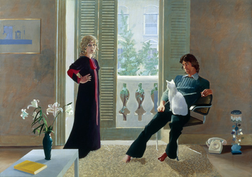 David Hockney. <em>Mr and Mrs Clark and Percy</em>, 1970-71. Copyright: Tate. Presented by the Friends of the Tate Gallery, 1971 Copyright David Hockney.
