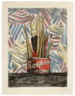Jasper John, Savarin, 1977. Lithograph, 45 x 35 in. (114.3 x 88.9 cm). Collection of Brian Goldston and Peter Balis.
Art © Jasper Johns and ULAE/Licensed by VAGA, New Yok, NY. Published by Universal Limited Art Editions