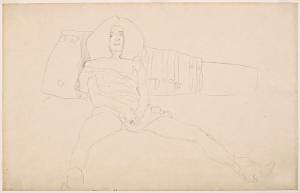 Gustav Klimt. Sitzender weiblicher Halbakt, 1904. Leopold Museum, Vienna. Reproduced in: Die Hetärengespräche des Lukian.