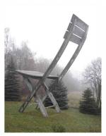 Sculptural Chair designed by Tadeusz Kantor and installed after his death in the garden of his country house in Hucisko, near Krakow