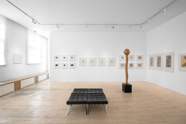 Writing New Codes: Cordeiro / Mallary / Molnár, installation view, The Mayor Gallery, London, 6 June - 27 July 2018.