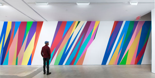 Odili Donald Odita. The Velocity of Change, 2015. Acrylic latex wall paint, dimensions variable.