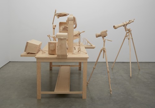 Roxy Paine. Scrutiny, 2014. Maple. Approx. 70 x 130 in (177.8 x 330.2 cm). Courtesy of the artist and Marianne Boesky Gallery, New York © Roxy Paine. Photograph: Jason Wyche.