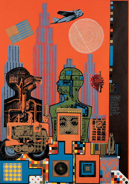 Eduardo Paolozzi (1924–2005).        <em>Wittgenstein in New York from 'As is When'</em> (1965). 
800 x 550mm, 
Screen print on paper. 
Pallant House Gallery, Chichester. Wilson Gift and Loan.