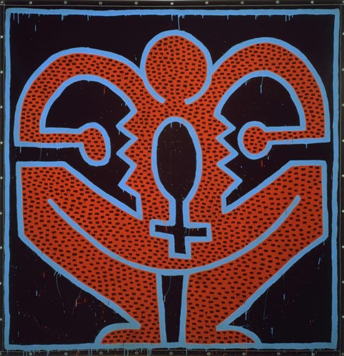 Keith Haring. Untitled, 1983. Vinyl paint of vinyl tarp. Courtesy of Max Lang, New York. © The estate of Keith Haring.