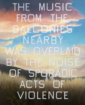 Ed Ruscha. The Music from the Balconies, 1984. Oil paint on canvas, 251.5 x 205.7 cm. Collection: Scottish National Gallery of Modern Art. Artist Rooms National Galleries of Scotland and Tate. Presented by the artist 2009. © Ed Ruscha.