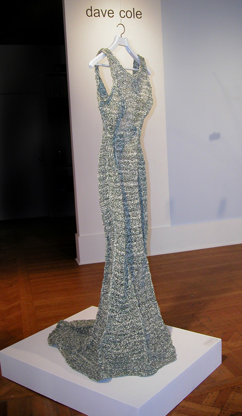 Dave Cole, <em>The Money Dress</em>, 2006. 879 U.S. dollar bills, hand-cut to 1/8-inch width and knitted to 'size 8'. Courtesy Judi Rotenberg Gallery, Boston