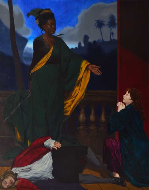 Kimathi Donkor. Nanny's fifth act of mercy, 2012. Oil on canvas 165 x 201 cm. Copyright the artist.