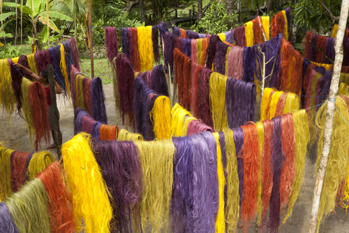 Susana Mejia (b1978). Tinted fique fibres drying in the Amazon, from Color Amazonia, 2006-2013. Courtesy of the artist.