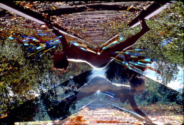 Carolee Schneemann. Nude on Tracks, 1962-77. Hand-tinted chromogenic colour prints of photographs on archival paper. © 2017 Carolee Schneemann. Courtesy the artist, P.P.O.W, and Galerie Lelong, New York. Photograph: Charles Stein.