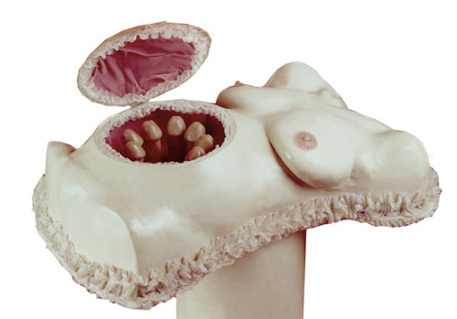 Penny Slinger. Pandora's Box (Opening exhibit), 1973. Fibreglass and wax life casts and mixed media, 24 x 20 x 36 in. Courtesy and copyright Penny Slinger.