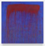 Pat Steir. Vibrating Blue and Red Waterfall, 1993. Oil on canvas, 48 x 48 in (121.9 x 121.9 cm). © Pat Steir, 2016. Courtesy Dominique Lévy, New York / London.