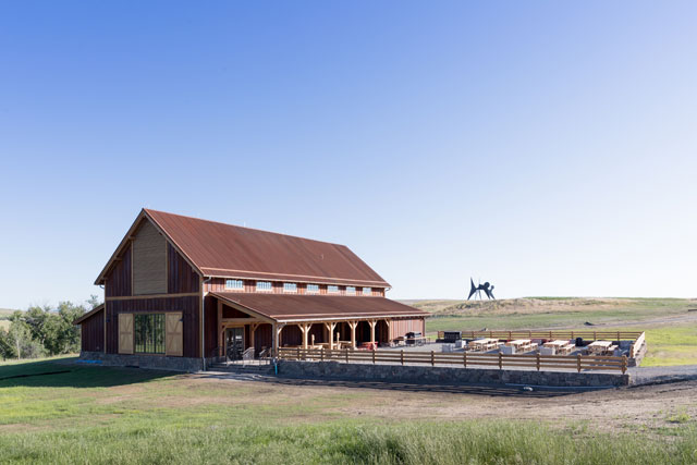 The Olivier Barn at Tippet Rise. Image courtesy of Tippet Rise Art Center/Iwan Baan. Photograph: Iwan Baan.