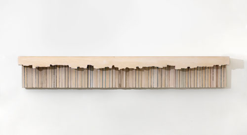 Rachel Whiteread. Untitled (Paperbacks), 2000. Plaster, polystyrene and steel 30.5 x 200.7 cm (12 x 79 in). © the artist. Image courtesy of the artist and Blain|Southern. Photograph: Todd White.