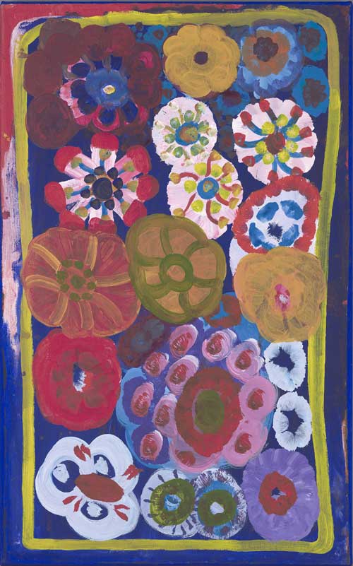 Eva ROGERS, Mara/Yukul c. 1929–2002. 'Bush flowers' 1996. Synthetic 
        polymer paint on canvas 94.2 x 58.8 cm. Purchased, 1997 © The artist’s 
        estate, courtesy of Alcaston Gallery, Melbourne
