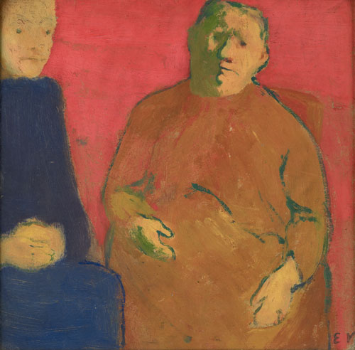 Édouard Vuillard. Mother and Daughter Against a Red Background, 1891. Oil on cardboard. Private collection.