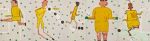 Rose Wylie, Yellow Strip, 2006. Oil on canvas, 186 × 670.7 cm (overall). © Rose Wylie. Courtesy the artist and David Zwirner. Photo: Jack Hems.