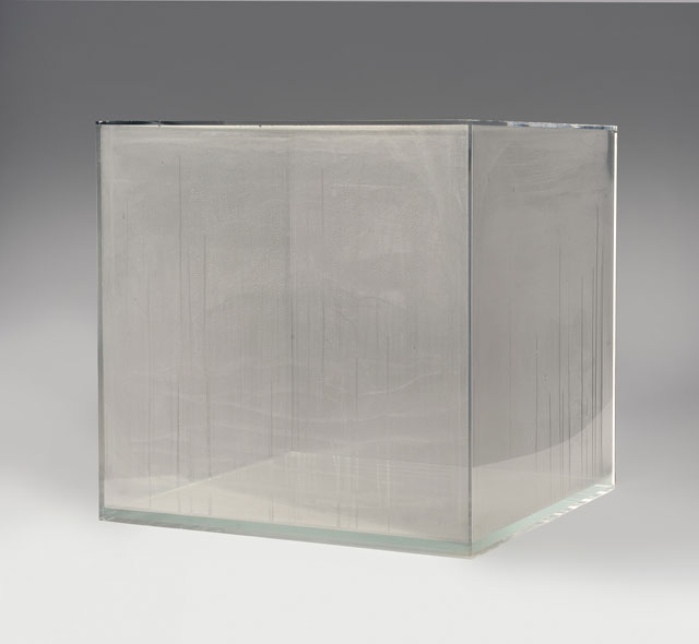 Hans Haacke. Condensation Cube, 1963 (fabricated 2008). Plastic and water, 30 x 30 x 30 in. Museum Purchase, 2008. Courtesy Hirshhorn Museum and Sculpture Garden. Photograph: Lee Stalsworth.