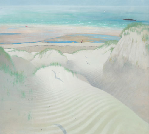 Frances Walker. Summer Day in the Dunes (tiree), 1994. Oil on canvas, 178 x 193 cm. Courtesy of Tatha Gallery, Newport on Tay. Copyright Frances Walker.