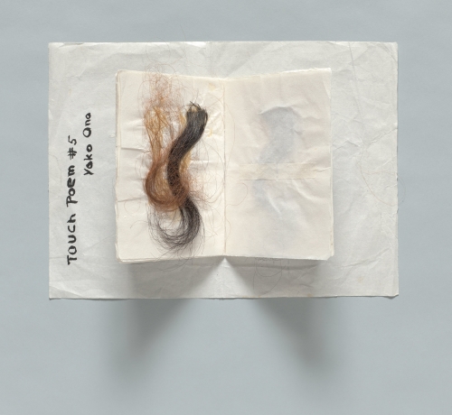Yoko Ono. Touch Poem #5. c1960. Hair, ink on paper, 9 7/8 × 13 7/16 in (25 x 34.1 cm). Private collection. © Yoko Ono 2014.