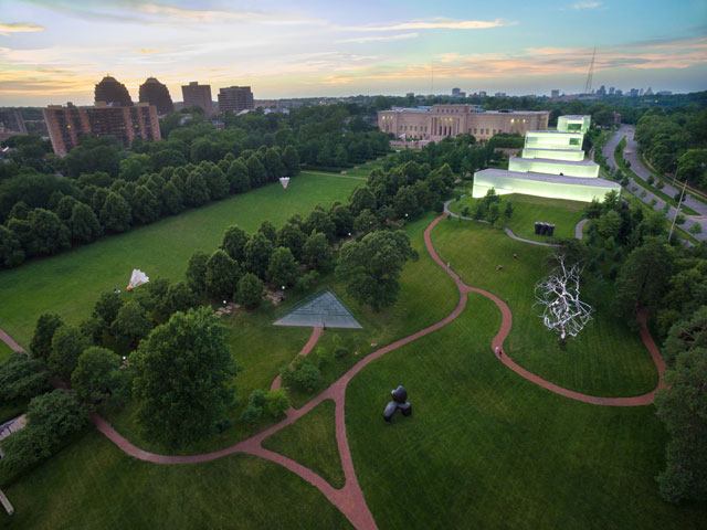 Aerial view of the The Nelson-Atkins Museum of Art. Courtesy The Nelson-Atkins Museum of Art.