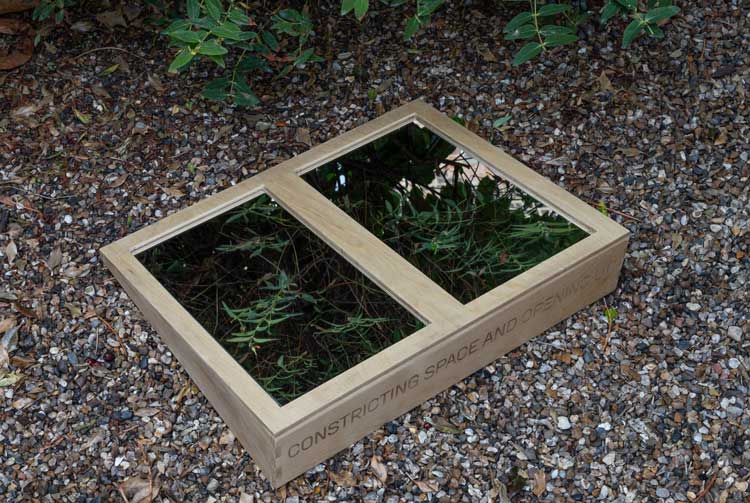 Francisca Aninat: Four Steps and a Looking Glass, installation view (garden), 92 Webster Road, London, 2026. © Francisca Aninat. Photo: Sergey Novikov. Courtesy of 92 Webster Road.