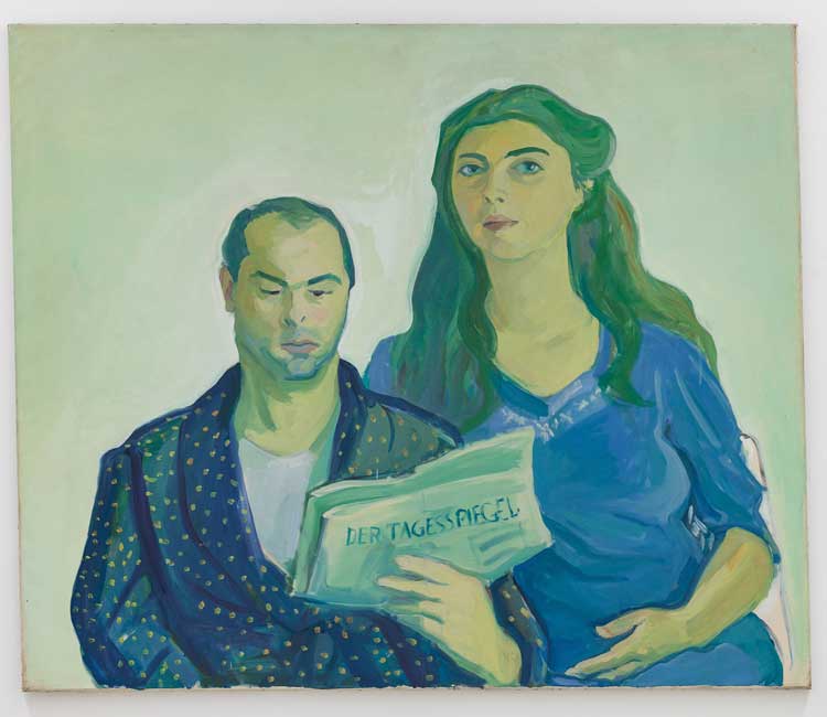 Maria Lassnig, Portrait von Ingrid und Oswald Wiener (Portrait of Ingrid and Oswald Wiener), 1967. Courtesy Ingrid Wiener, Kapfenstein. Photo: kunst-dokumentation.com