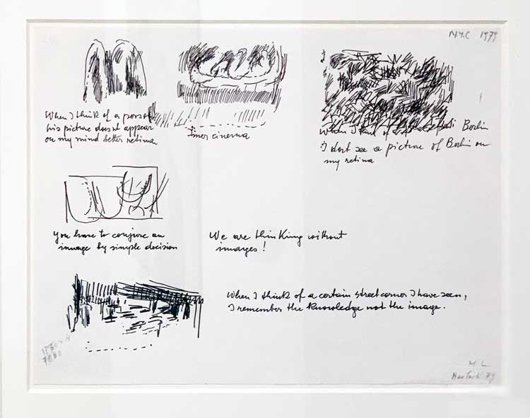 Maria Lassnig, from the series: Investigations into the Emergence of a Conscious Image, from verbal instructions by Oswald Wiener. Installation view, Halle für Kunst Steiermark, Graz, 20 May – 6 September 2026. Photo: Bronac Ferran.
