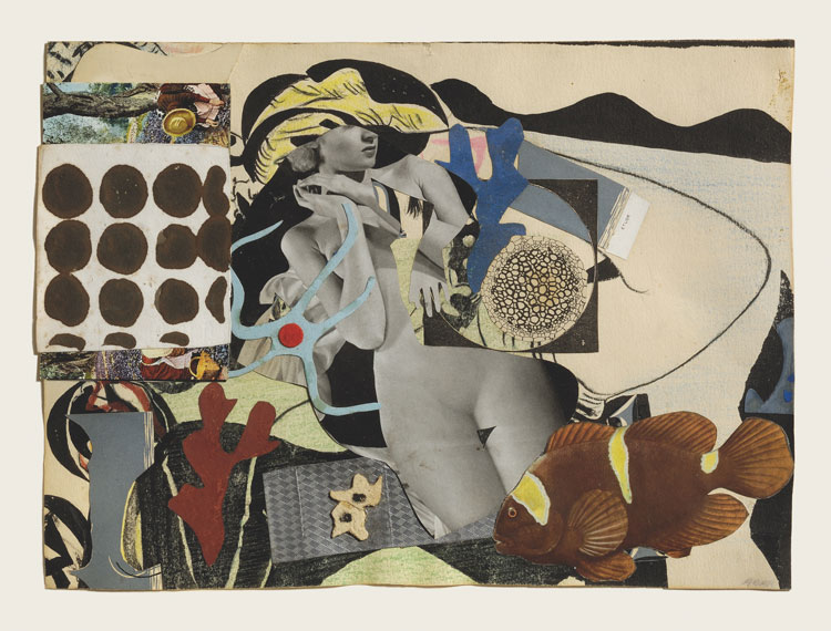Eileen Agar, Erotic Landscape, 1942. Collage on paper, 25.5 x 30.5 cm. Private collection, © Estate of Eileen Agar/Bridgeman Images. Photograph courtesy Pallant House Gallery, Chichester © Doug Atfield.