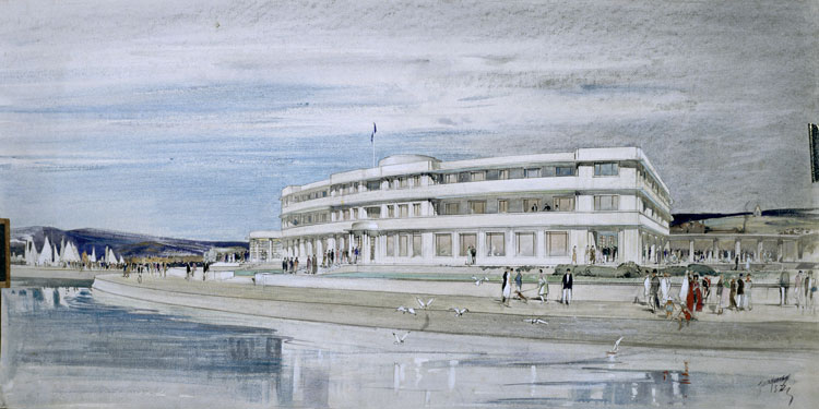 Designs for Midland Hotel, Morecombe Oliver Hill & John Dean Monroe Harvey Drawing, 1932. © RIBA Collections.
