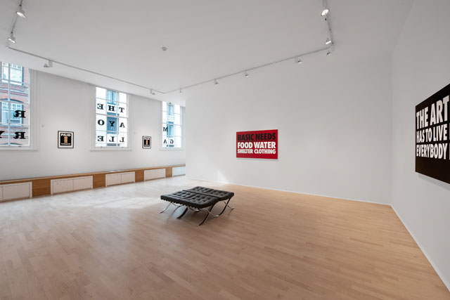 Billy Apple, The Artist Has to Live Like Everybody Else, 1962–2018, installation view, The Mayor Gallery, London 2018.